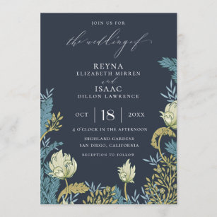 Invitation Mariage floral anglais antique