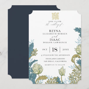 Invitation Mariage floral anglais antique