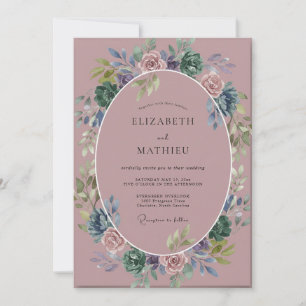 Invitation Mariage Floral Aquarelle Éthérée Mauve