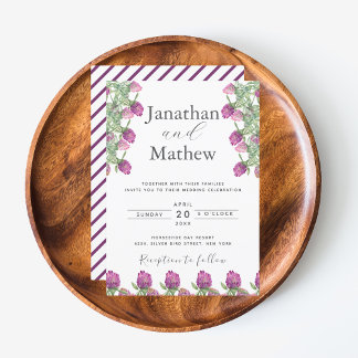 Invitation Mariage Floral Aquarelle Jungle Été