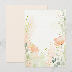 Invitation Mariage floral aquarelle orange et pêche vierge
