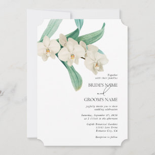 Invitation Mariage Floral Aquarelle Orchidées Blanches