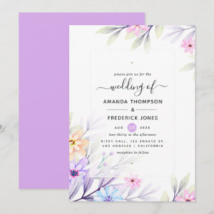 Invitation Mariage Floral Aquarelle Pastel