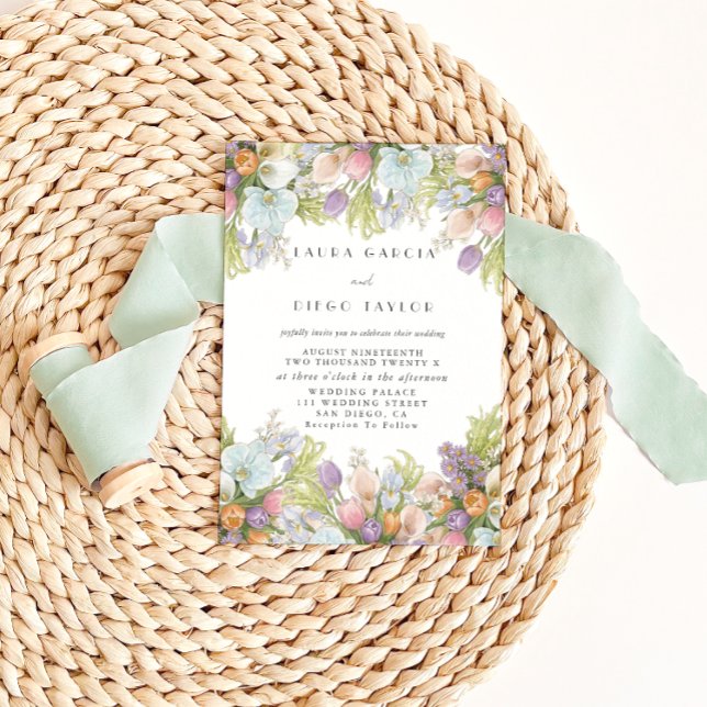 Invitation Mariage Floral Aquarelle Printemps Été (Créateur téléchargé)