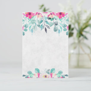 Invitation Mariage floral aquarelle rose vierge 