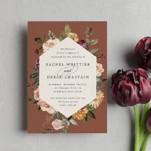 Invitation Mariage Floral Aquarelle Rustique