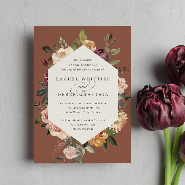 Invitation Mariage Floral Aquarelle Rustique (Créateur téléchargé)