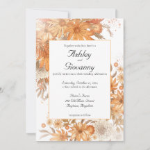 Mariage Floral Aquarelle Rustique d'Automne