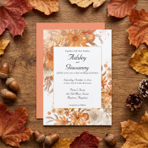 Mariage Floral Aquarelle Rustique d'Automne