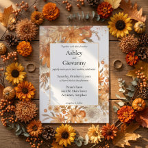 Mariage Floral Aquarelle Rustique d'Automne