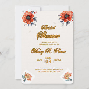 Invitation Mariage Floral Aquarelle Terreux Fête de Mariée