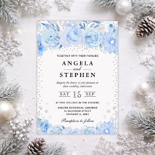 Invitation Mariage Floral Arctique Hivernal Aquarelle