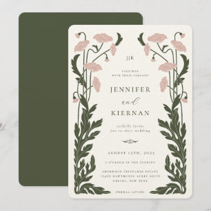 Invitation Mariage floral Art nouveau