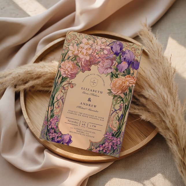 Invitation Mariage Floral Art Nouveau (Créateur téléchargé)