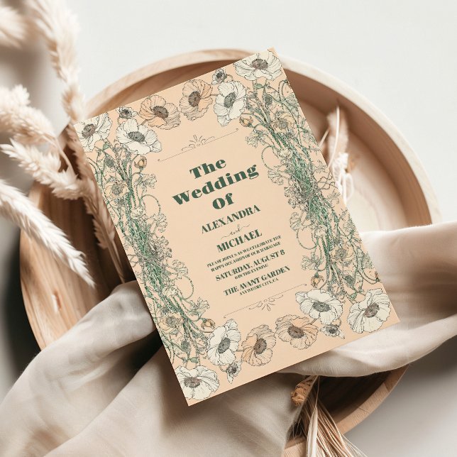 Invitation Mariage Floral Art Nouveau (Créateur téléchargé)
