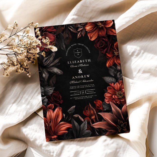 Invitation Mariage floral Art nouveau (Créateur téléchargé)