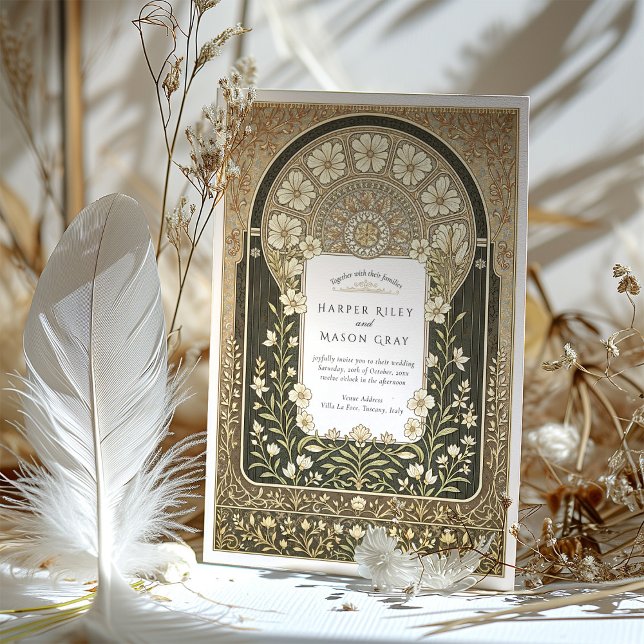 Invitation Mariage Floral Art Nouveau complexe (Créateur téléchargé)