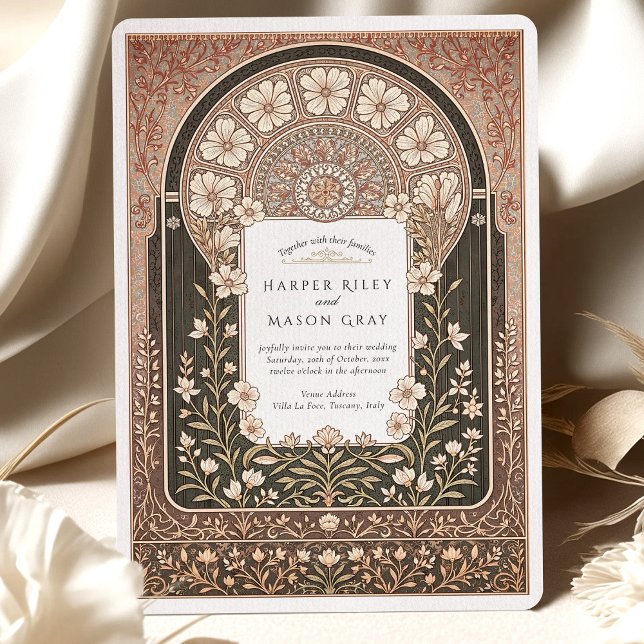Invitation Mariage Floral Art Nouveau complexe (Créateur téléchargé)