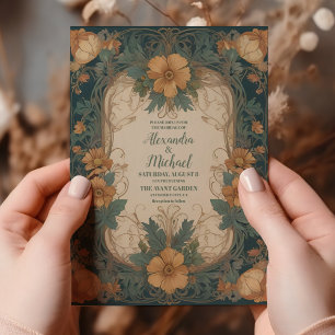 Invitation Mariage floral Art Nouveau élégant 