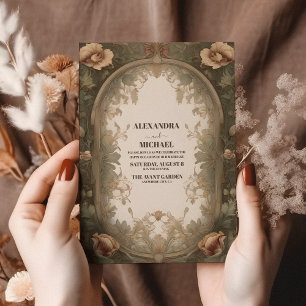 Invitation Mariage Floral Art Nouveau Fantaisie Vintage