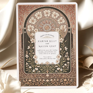 Invitation Mariage Floral Art Nouveau Intriqué
