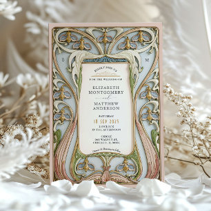 Invitation Mariage Floral Art Nouveau Orné