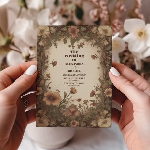 Invitation Mariage Floral Art Nouveau Vintage