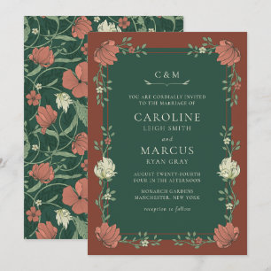 Invitation Mariage Floral Art Nouveau Vintage
