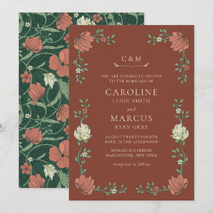 Invitation Mariage Floral Art Nouveau Vintage