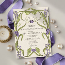 Mariage Floral Art Nouveau Vintage Violet Lilas