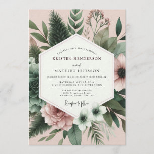 Invitation Mariage Floral Art Rosewood Sage