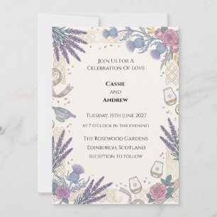 Invitation Mariage Floral au Chardon Bleu