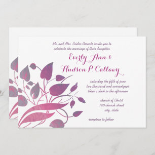Invitation Mariage floral au crépuscule et au mauve magenta i