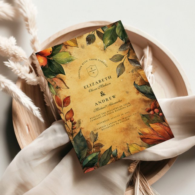 Invitation Mariage Floral au Parfum de Citrouille Épicée (Créateur téléchargé)