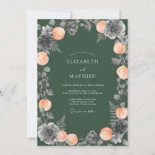 Invitation Mariage Floral au Péché Émeraude