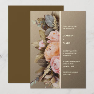 Invitation Mariage Floral Audacieux Moderne et Sombre