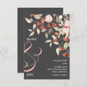 Invitation Mariage Floral Australien Gris et Blush