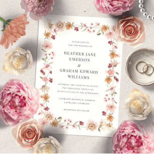 Invitation Mariage Floral Automnal Rustique