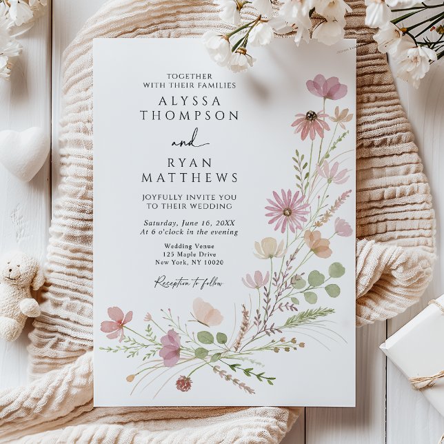 Invitation Mariage Floral Automnal Sauvage (Créateur téléchargé)