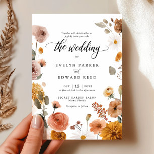 Invitation Mariage floral automne