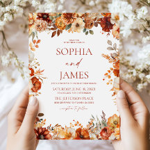 Mariage Floral Automne Élégant Rustique
