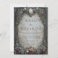 Mariage Floral Baroque Gris Étain Victorien