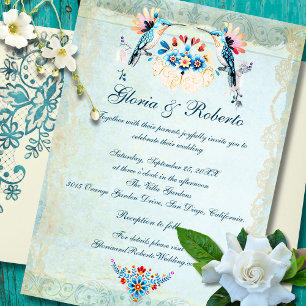 Invitation Mariage Floral Baroque Mexicain