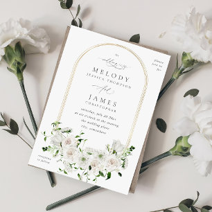 Invitation Mariage floral blanc 2