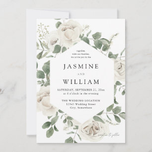 Invitation Mariage Floral Blanc Douillet 2