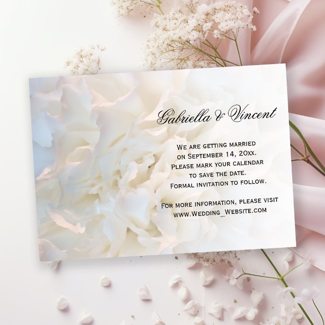 Invitation Mariage floral blanc Enregistrer la date (Créateur téléchargé)