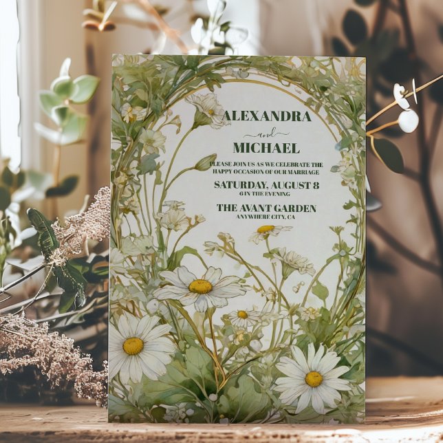 Invitation Mariage floral blanc marais (Créateur téléchargé)