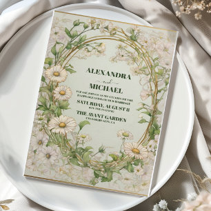 Invitation Mariage floral blanc marais