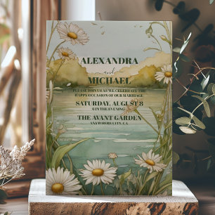 Invitation Mariage floral blanc marais