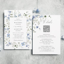 Mariage floral bleu blanc vert tout en un